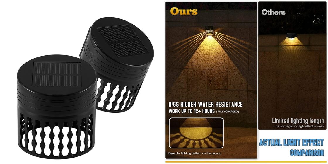 IP65 طول العمر أضواء السياج الشمسي للجدار حديقة ضوء LED إضاءة مصابيح مقاومة للأشعة فوق البنفسجية