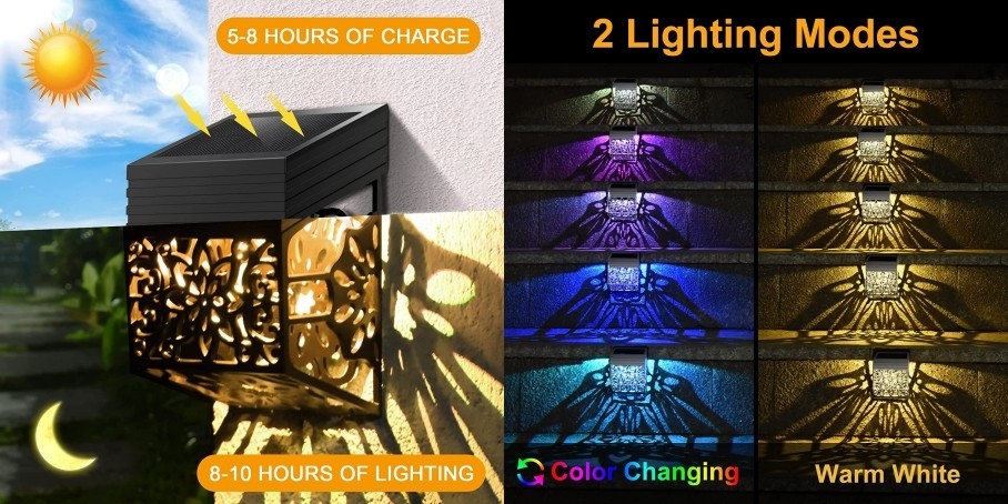 تصميم فريد من نوعه لأضواء السياج الشمسي في الهواء الطلق إضاءة LED مقاومة للماء ضوء حديقة دائم