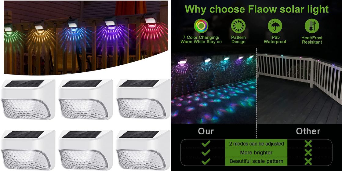 أضواء الحديقة الشمسية متعددة الألوان الزخرفية دائم الصمام الجدار الخفيفة للسياج