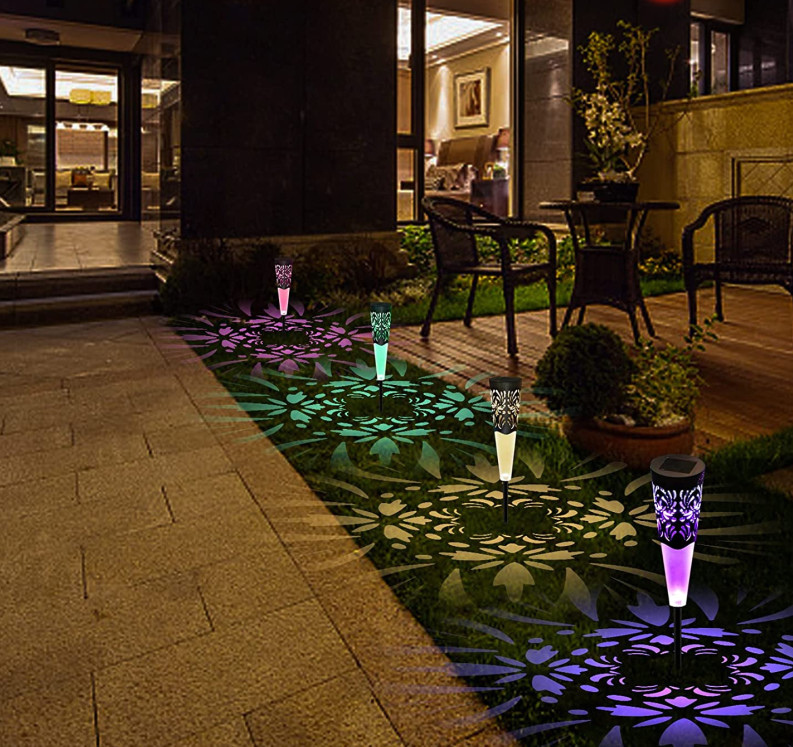 RGB لوحة للطاقة الشمسية الزخرفية أضواء في الهواء الطلق ثابت مسار المناظر الطبيعية الساطعة للعشب
