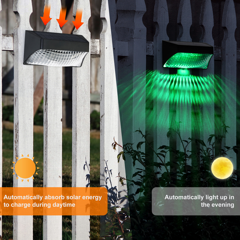 3.7 فولت في الهواء الطلق للطاقة الشمسية حديقة ضوء RGB الزخرفية الجدار المناظر الطبيعية سياج LED 123 * 60 * 65 مللي متر