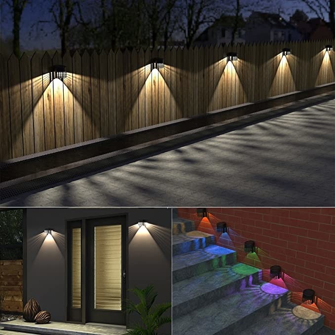IP65 للماء الشمسية الجدار سياج أضواء LED المناظر الطبيعية 80 * 80MM للخارجية