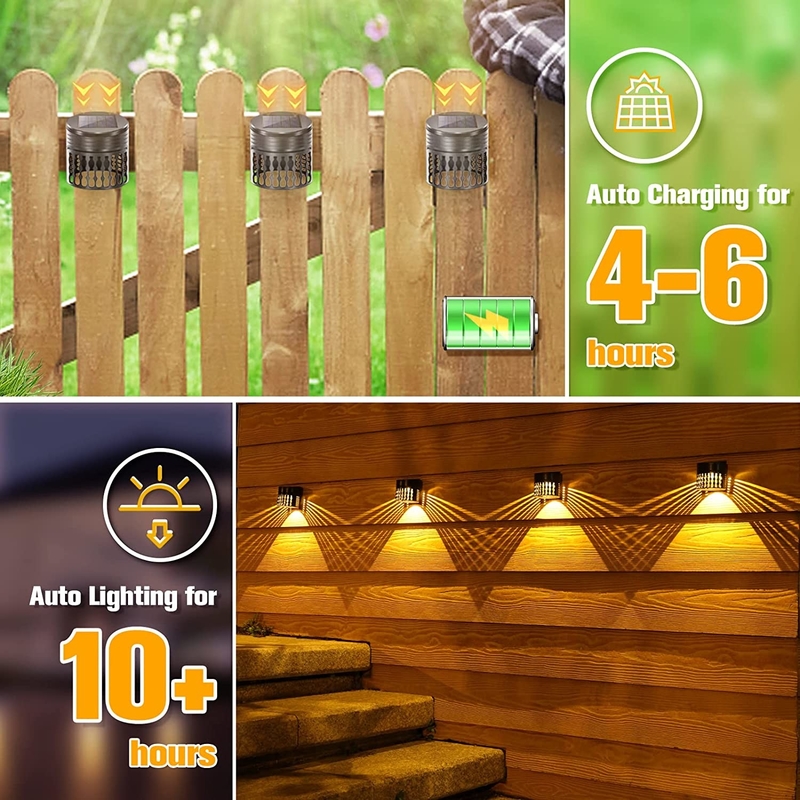 IP65 للماء الشمسية الجدار سياج أضواء LED المناظر الطبيعية 80 * 80MM للخارجية