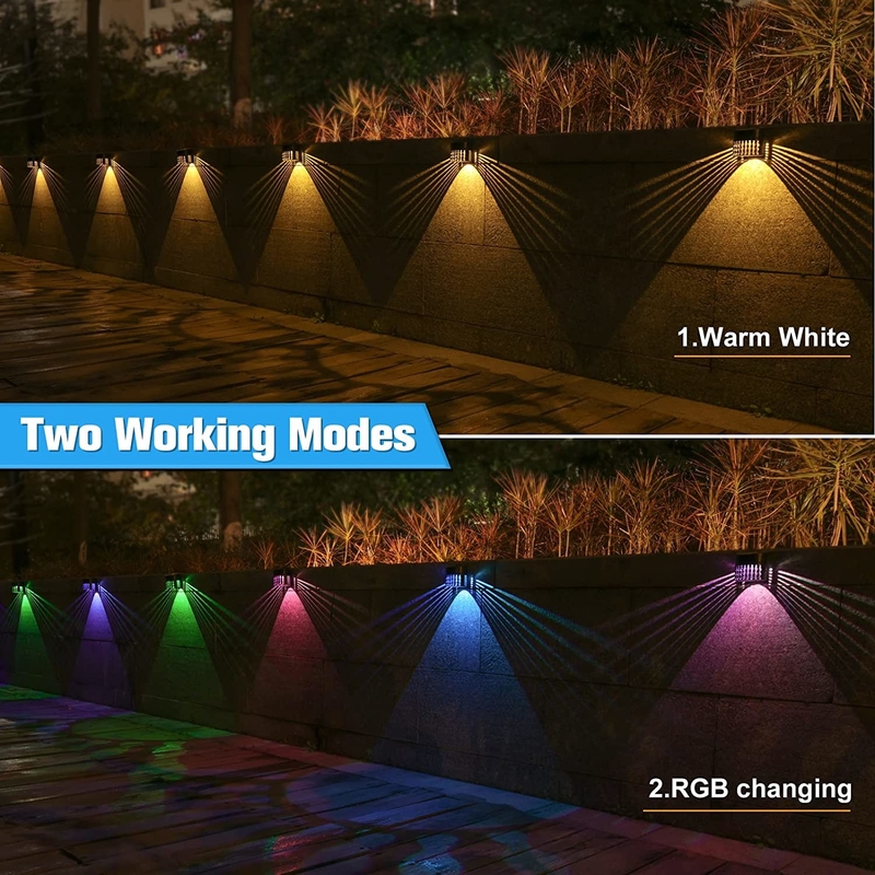 IP65 للماء الشمسية الجدار سياج أضواء LED المناظر الطبيعية 80 * 80MM للخارجية