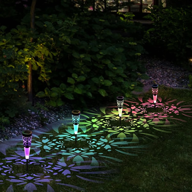 RGB الزخرفية تعمل بالطاقة الشمسية الإضاءة في الهواء الطلق مسار المناظر الطبيعية الثابتة للحديقة