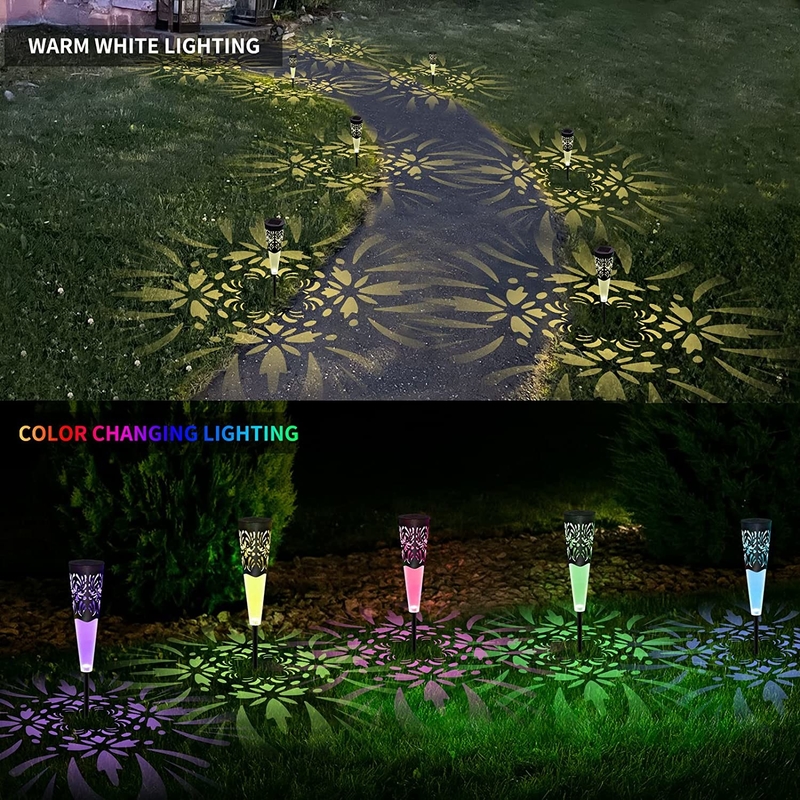 RGB الزخرفية تعمل بالطاقة الشمسية الإضاءة في الهواء الطلق مسار المناظر الطبيعية الثابتة للحديقة