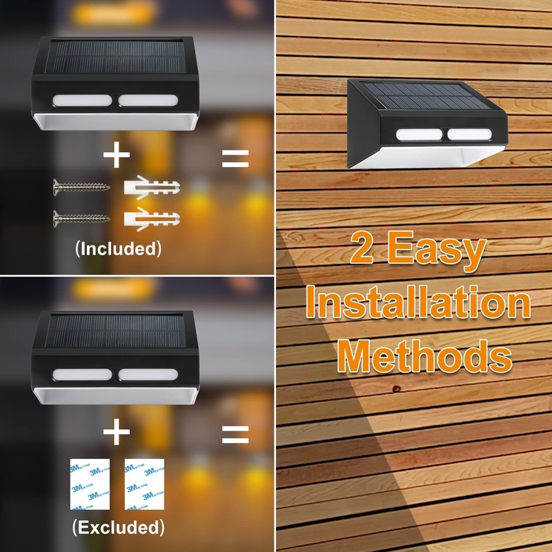 RGB تغيير ضوء الحائط المقاوم للماء LED ضوء الحديقة الضوء الشمسي السور مصباح رصيف الضوء الشمسي للخارج
