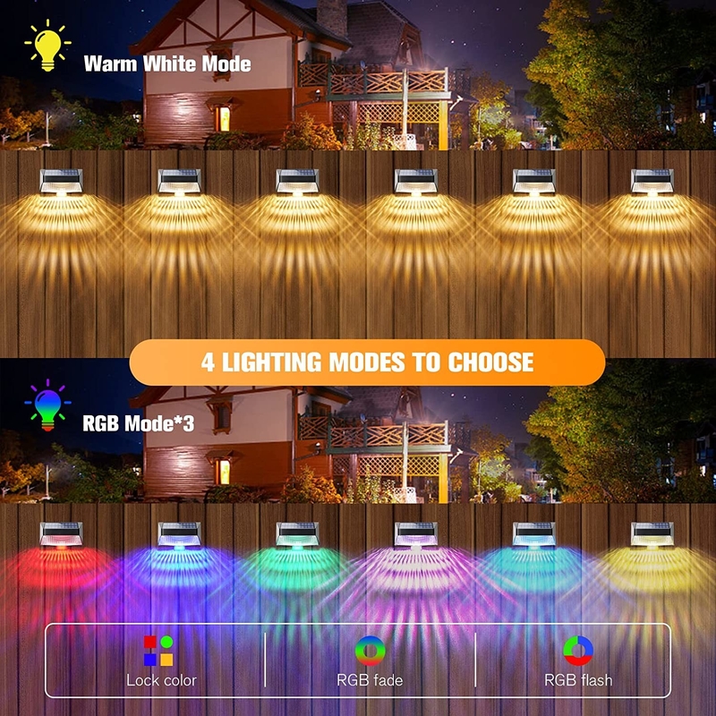 IP65 مضاد للماء في الهواء الطلق الطاقة الشمسية LED الحديقة السور الضوء حديقة جميلة زخرفة الضوء