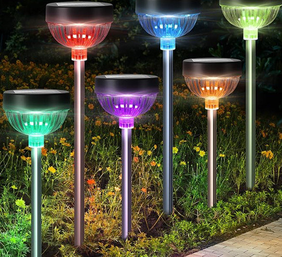مصابيح الحديقة LED تعمل بالطاقة الشمسية مع الوميض المستمر والأنماط المتلاشية لوحة السيليكون الأحادي