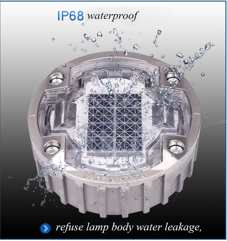 مصابيح الطرق الشمسية LED 2V مقاومة للماء IP68 0.825KG علامات سلامة المسار المضاءة