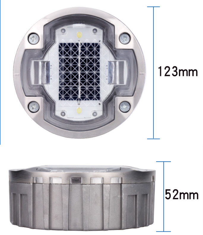 مصابيح الطرق الشمسية LED 2V مقاومة للماء IP68 0.825KG علامات سلامة المسار المضاءة