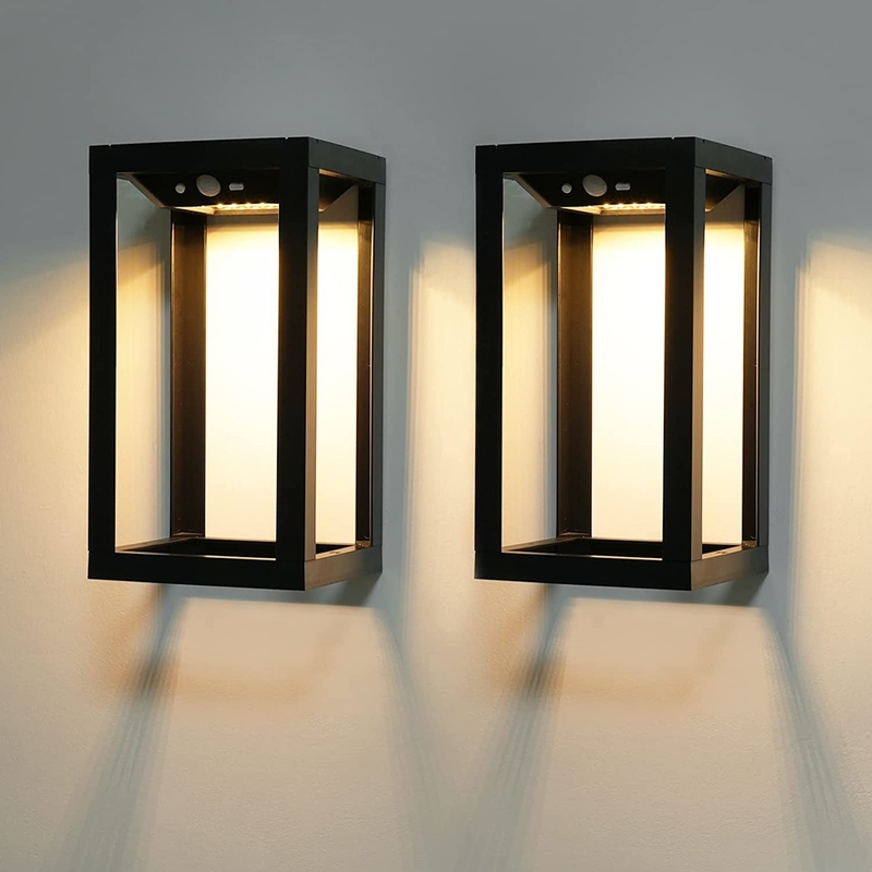 مصابيح LED الشمسية السوداء الزخرفية IP65 مقاومة للماء مع ألواح السيليكون أحادية البلور