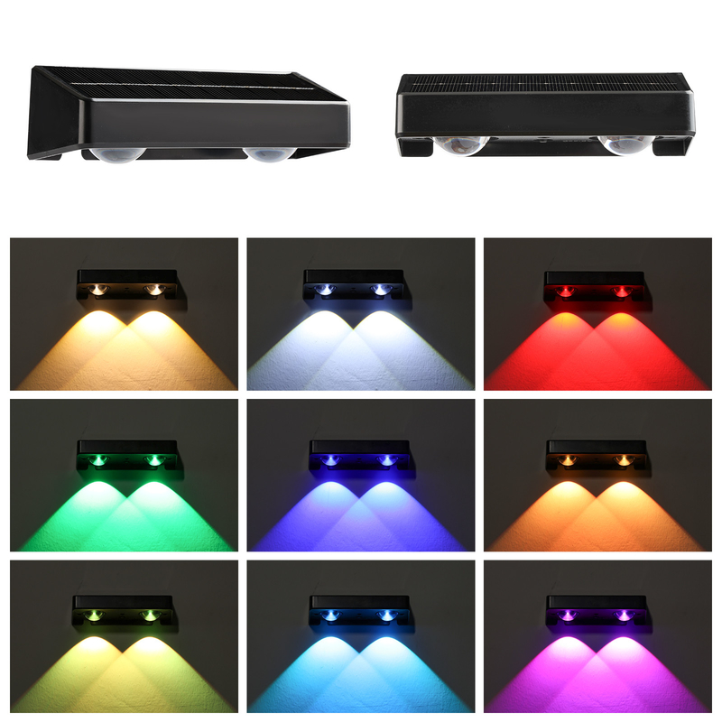 جسم ABS 4-جانب مضاء ضوء الجدار الشمسي ABA PC Shell مع إضاءة LED RGB بيضاء دافئة