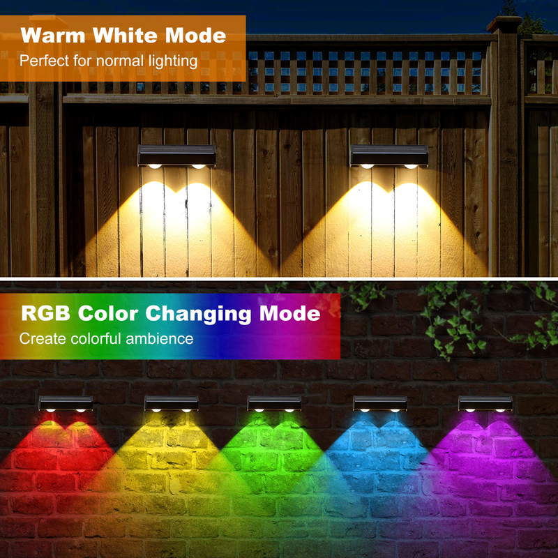 ضوء الحائط الشمسي RGB مع IP65 مقاوم للماء المستوى 2 الفقاعة LED ABA PC Shell
