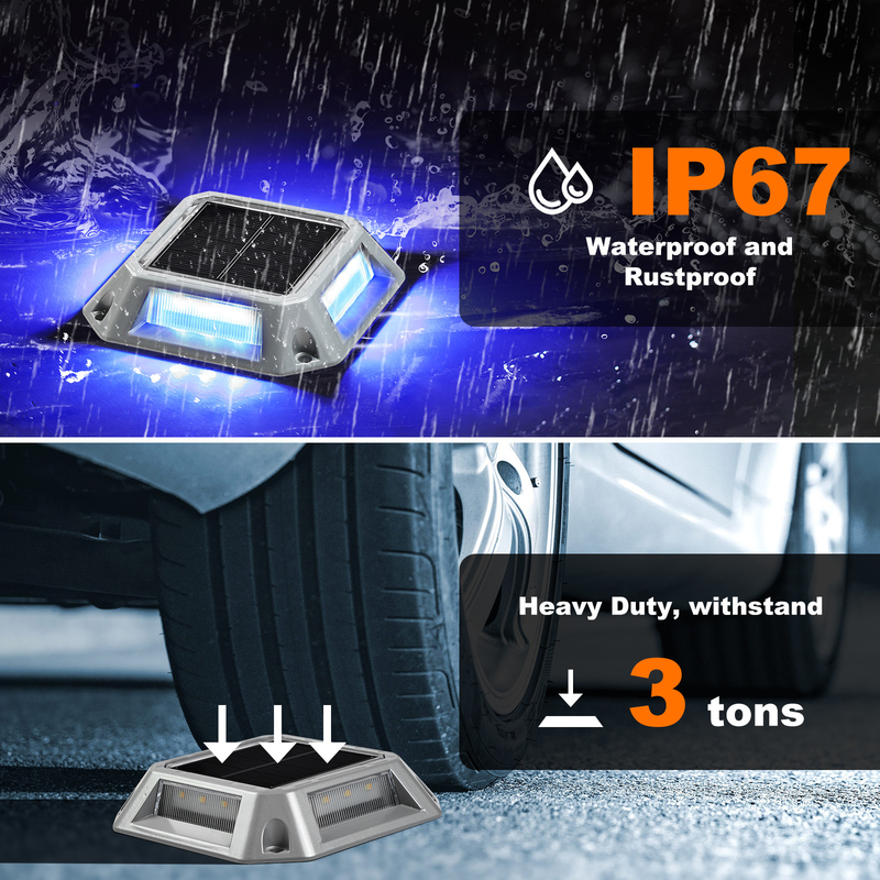 IP67 مضاد للماء في الهواء الطلق مصابيح الطابق الشمسي الأمن خطوة السلالم الحديقة الأرضية الممر الميناء الضوء