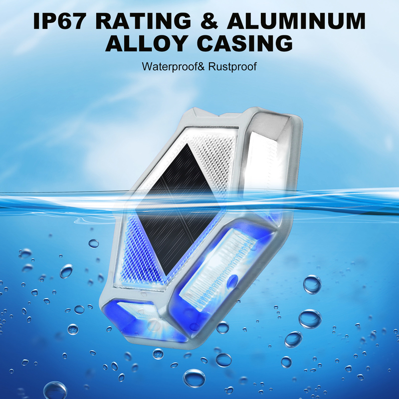IP68 مقاوم للماء الألومنيوم الشمسية رصيف الضوء البارد البيضاء المسمار تركيب تعمل بالطاقة الشمسية