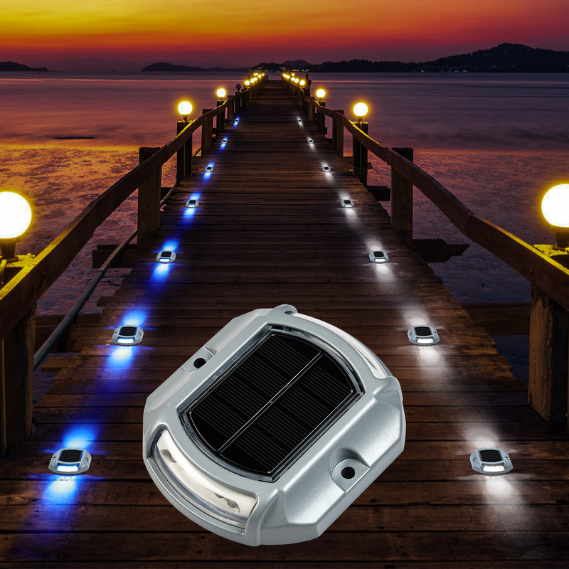 ضوء رصيف الطاقة الشمسية LED IP68 مقاوم للماء 2V الأزرق / البيضاء الباردة 20 لومن