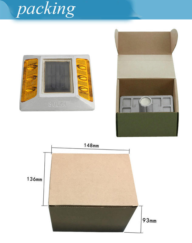 الطرق الشمسية 2V LED IP68 مقاوم للماء سبيكة الألومنيوم PC عاكسة أصفر أحمر أبيض أزرق أخضر