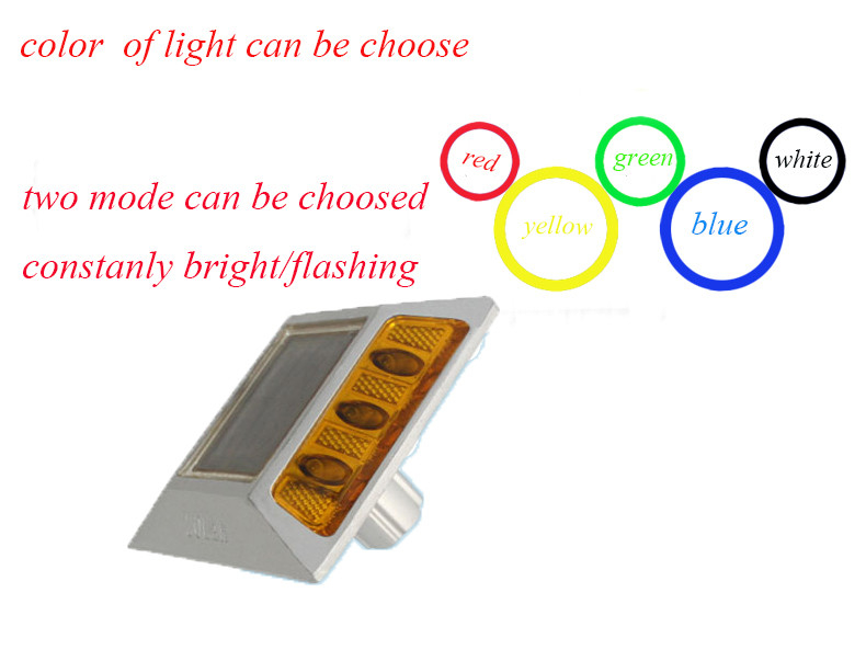 الطرق الشمسية 2V LED IP68 مقاوم للماء سبيكة الألومنيوم PC عاكسة أصفر أحمر أبيض أزرق أخضر