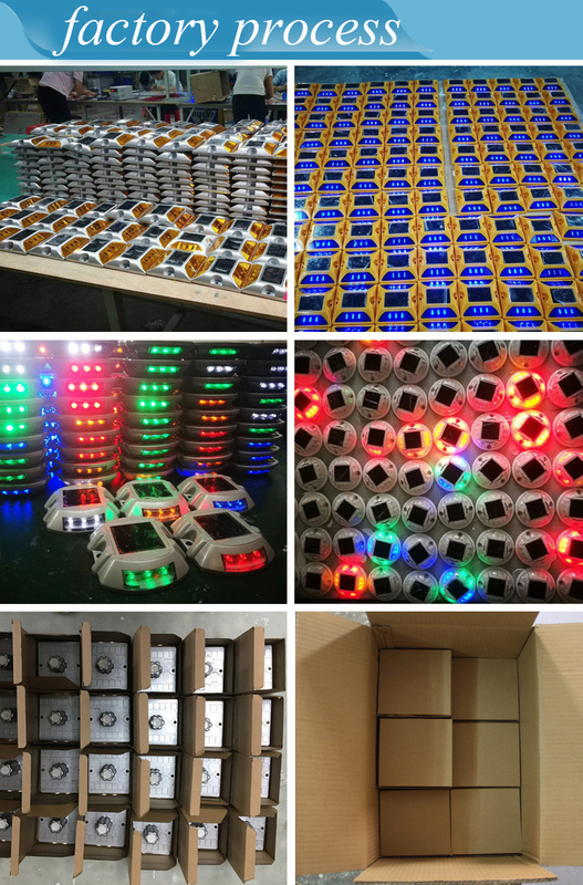 الطرق الشمسية 2V LED IP68 مقاوم للماء سبيكة الألومنيوم PC عاكسة أصفر أحمر أبيض أزرق أخضر