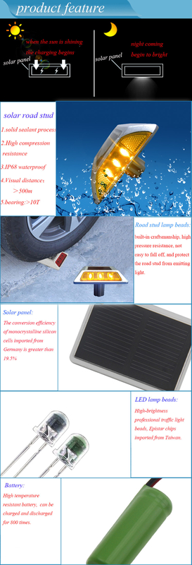 الطرق الشمسية 2V LED IP68 مقاوم للماء سبيكة الألومنيوم PC عاكسة أصفر أحمر أبيض أزرق أخضر