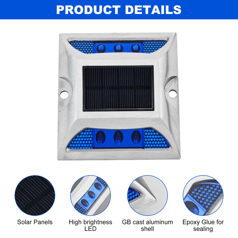 معدل IP68 مصباح LED الشمسي للطريق مع 50000 ساعة من العمر والجهد 2V