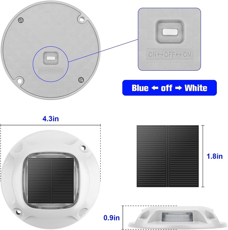 ضوء الطابق الشمسي المقاوم للماء IP67 LED Ourdoor ضوء رصيف الشمسية للإضاءة الخارجية