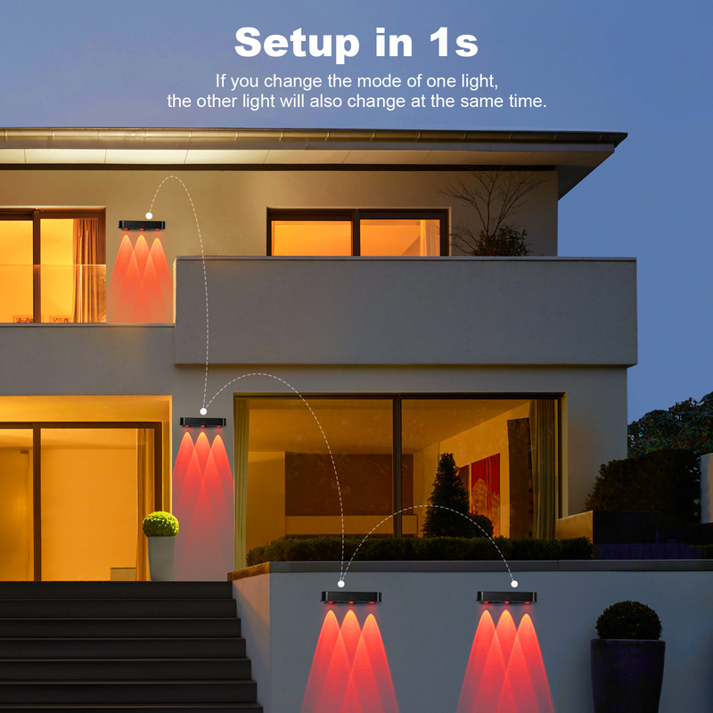 مصدر ضوء LED للخارج ضوء الجدار الشمسي للحديقة / الحديقة / الفناء / السياج / تصميم المناظر الطبيعية