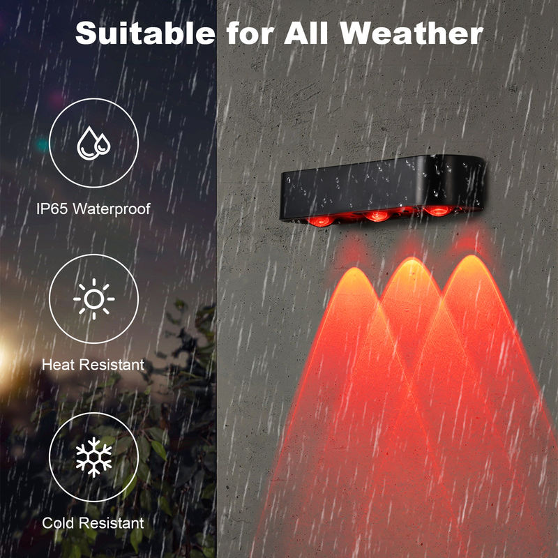 IP65 ضوء الجدار الشمسي الخارجي المقاوم للماء مع بطارية الليثيوم الثالثة 3.7V / 1200MAH