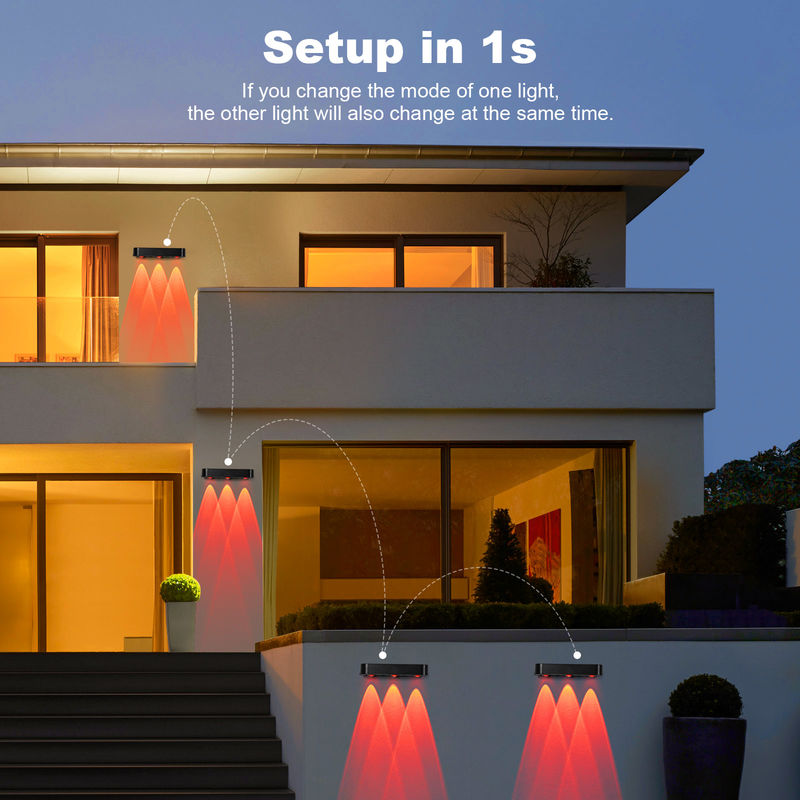 IP65 ضوء الجدار الشمسي الخارجي المقاوم للماء مع بطارية الليثيوم الثالثة 3.7V / 1200MAH