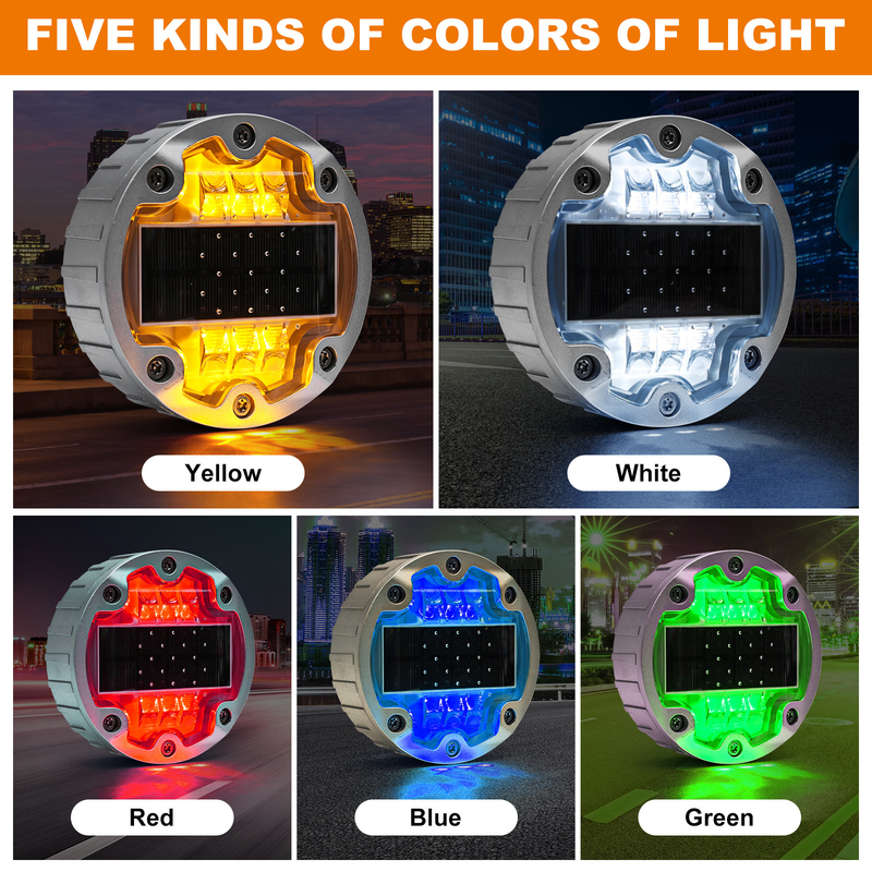 6 حبات LED الشمسية العلامات على جانب الطريق العمر ≥50000h 143 * 53mm للاستثمار طويل الأجل