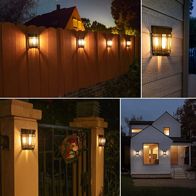 بيضاء دافئة إلى RGB ضوء الجدار الشمسي بطارية الليثيوم الثلاثية مع قشرة الحاسوب IP65 المقاومة للماء