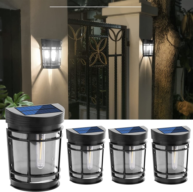 بيضاء دافئة إلى RGB ضوء الجدار الشمسي بطارية الليثيوم الثلاثية مع قشرة الحاسوب IP65 المقاومة للماء