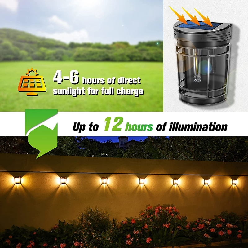 بيضاء دافئة إلى RGB ضوء الجدار الشمسي بطارية الليثيوم الثلاثية مع قشرة الحاسوب IP65 المقاومة للماء