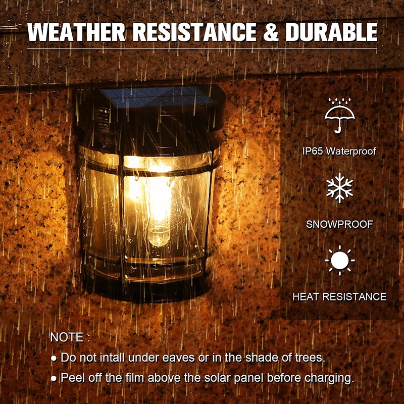 بيضاء دافئة إلى RGB ضوء الجدار الشمسي بطارية الليثيوم الثلاثية مع قشرة الحاسوب IP65 المقاومة للماء