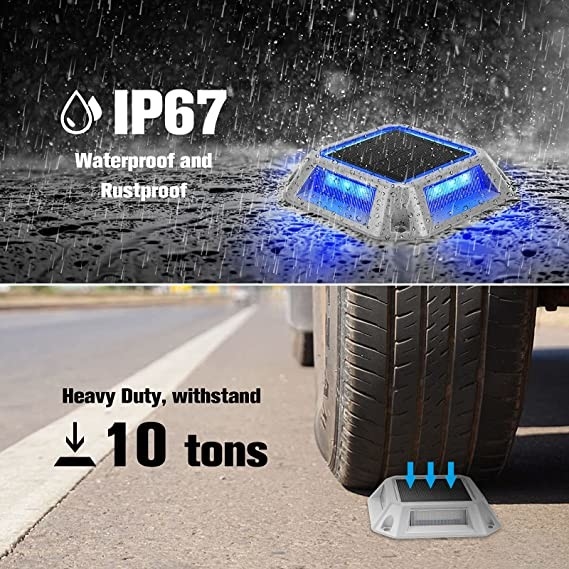 الممر الخارجي IP68 المقاوم للماء على جانب الطريق LED Road Stud Marker Step Light Driveway ضوء طاقة شمسية