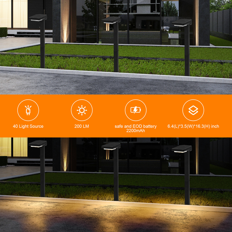 مصابيح LED تعمل بالطاقة الشمسية مع تشغيل / إيقاف تلقائي 6 قطع LED IP65 مقاومة للماء