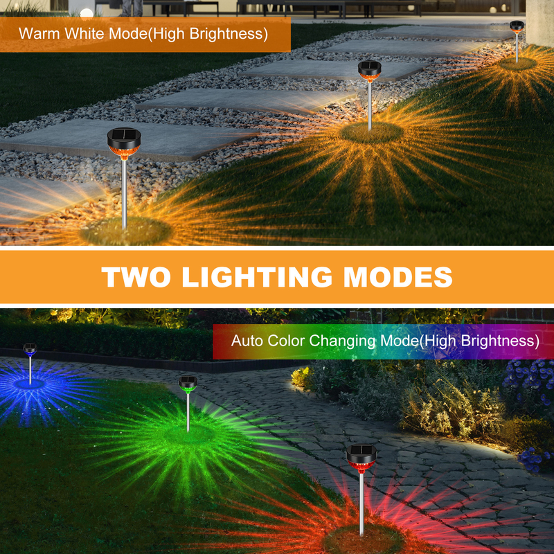 الحديقة الطرق الشمسية الضوء إدراج العشب RGB تغيير مضاد للماء IP65 منظر طبيعي الضوء ديكور الفناء