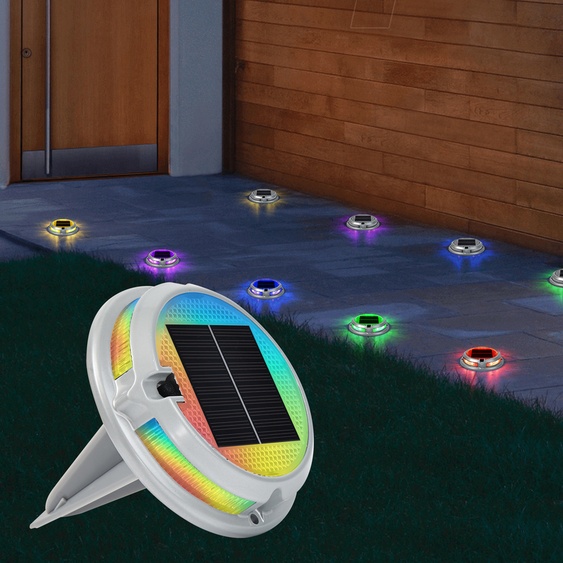 1200mAh بطارية RGB ضوء سطح الطابق الشمسي للإضاءة الخارجية طويلة الأمد 110 * 22MM