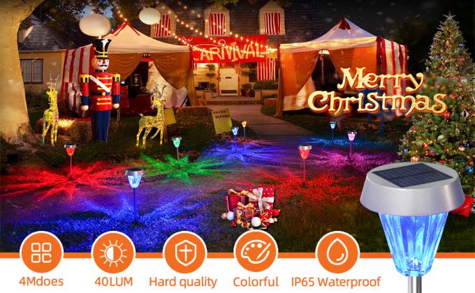 أضواء المناظر الطبيعية تعمل بالطاقة الشمسية IP65 للماء لممر الحديقة في الهواء الطلق 0