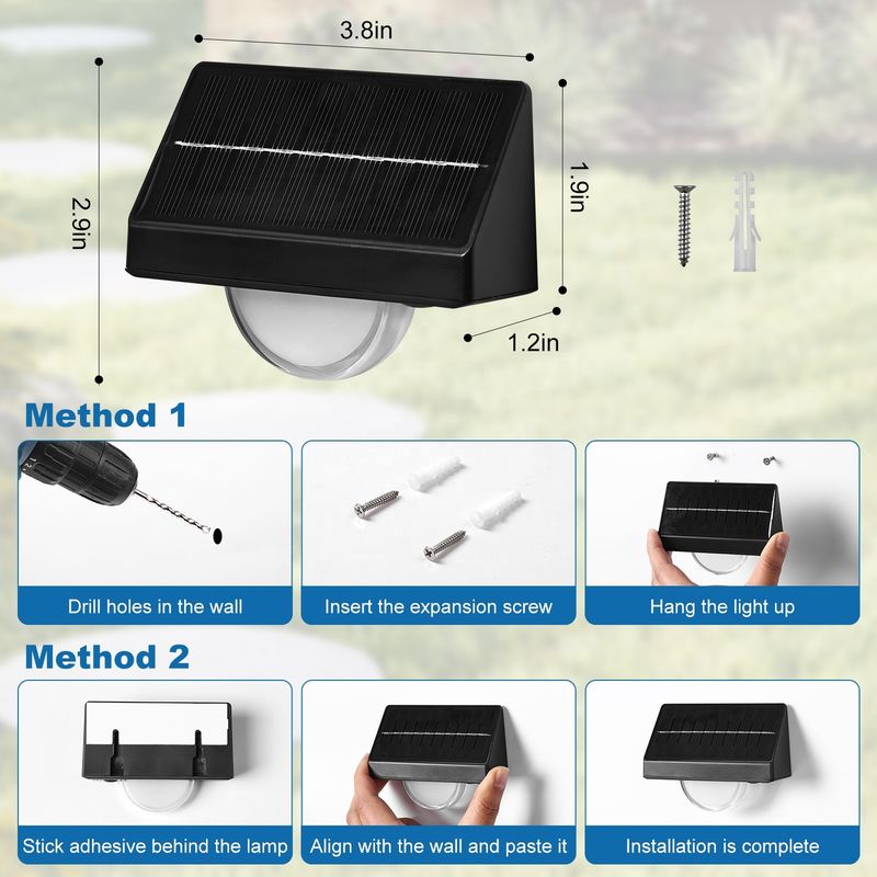 مصابيح الطرق الشمسية للخارج IP65 مقاومة للماء 7 ألوان RGB