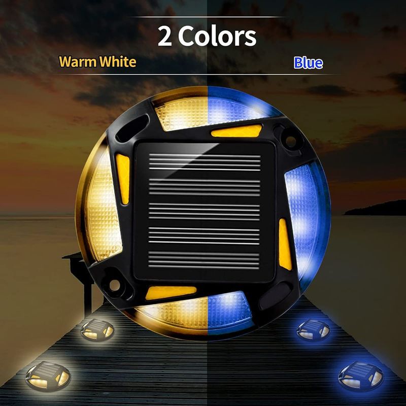 مصباح الطرق الشمسية مع 12 قطعة LED مقاومة الشيخوخة الإضاءة المساعدة لسلامة المرور على الطرق